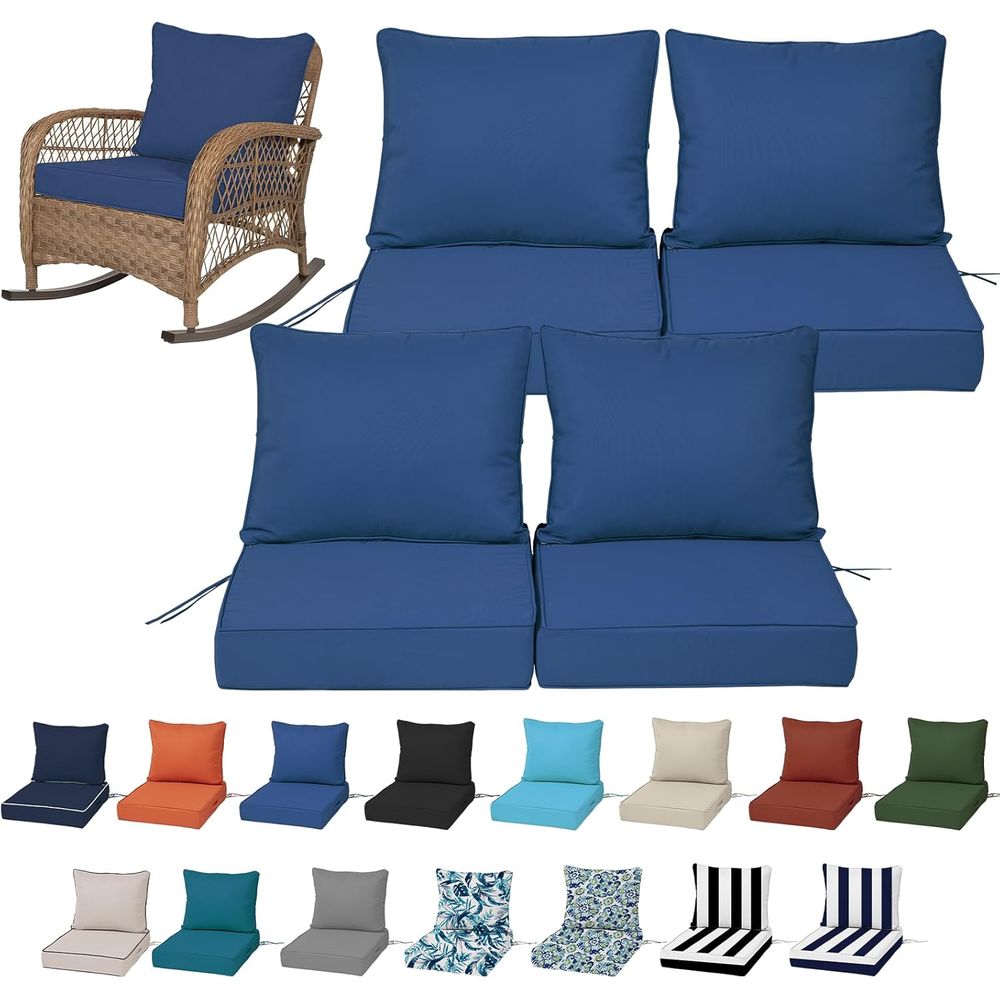 Outdoor Furniture Cushion - مجموعة من 4 وسائد مقاعد عميقة
