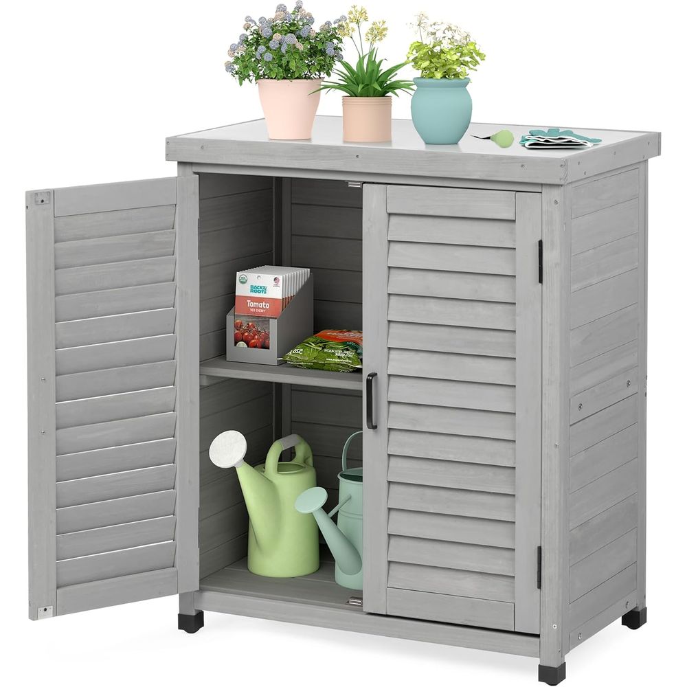 Outdoor Furniture With Storage - خزانة تخزين خارجية وطاولة عمل للحدائق