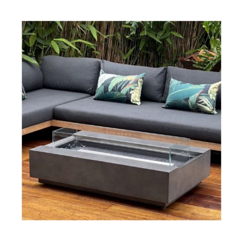 Outdoor Furniture Set With Fire Pit - مجموعة أثاث خارجي حديثة من الفولاذ