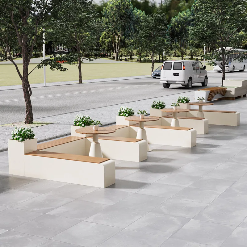 Garden Bench Metal - طقم طاولة وكراسي خارجية من مادة
