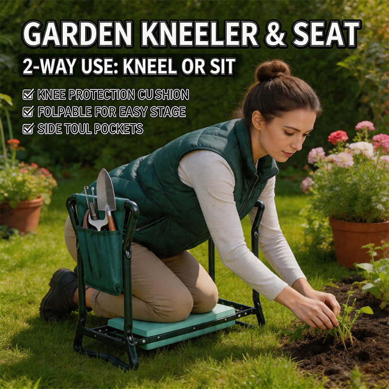 Garden Bench Metal - مقعد حديقة قابل للطي مع وسادة