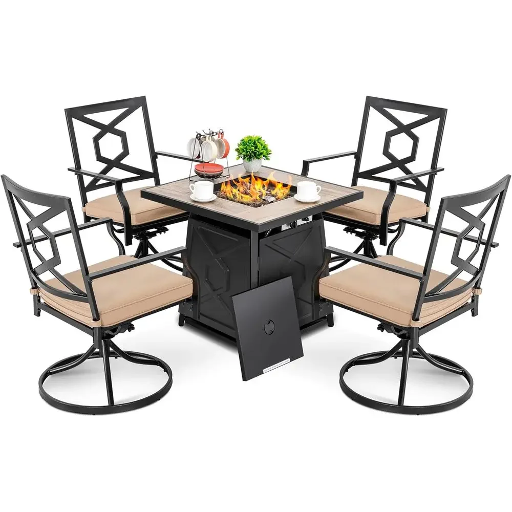 Outdoor Furniture Set With Fire Pit - طقم أثاث خارجي مكون من 5