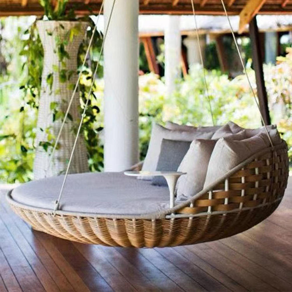 Outdoor Daybed Sofa - سرير نهاري معلق دائري من الخيزران