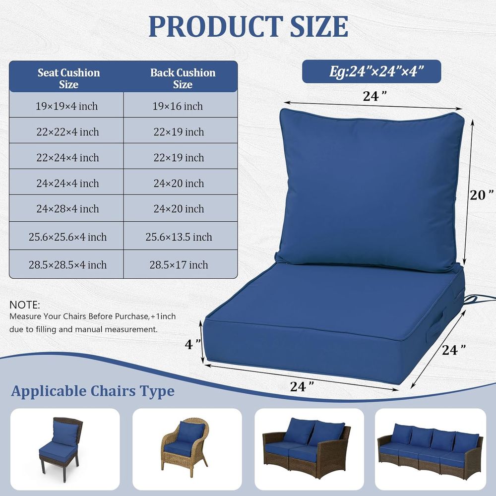مجموعة من 4 وسائد مقاعد عميقة  - مراجعة Outdoor Furniture Cushion وسعره