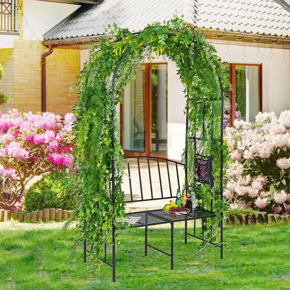 قوس حديقة معدني مع مقعد، برجول - مراجعة Garden Bench Metal وسعره
