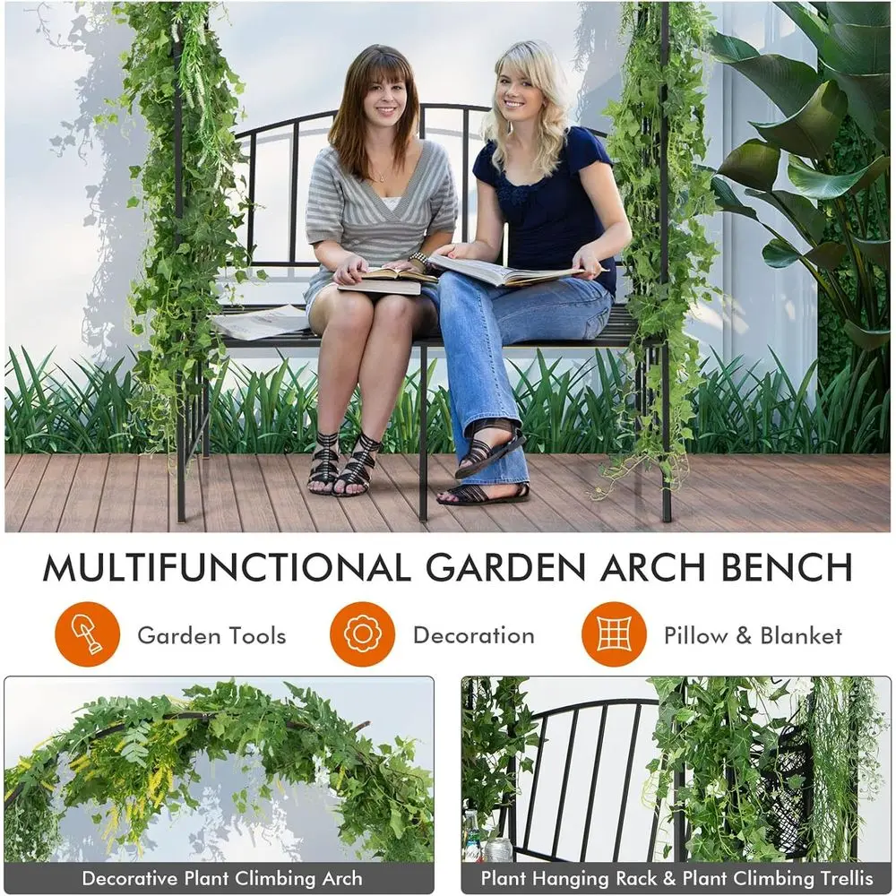 قوس حديقة معدني مع مقعد، برجول - مراجعة Garden Bench Metal وسعره