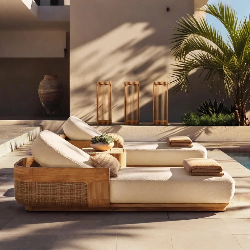 مجموعة كراسي استلقاء وسرير نها - مراجعة Outdoor Daybed Sofa وسعره