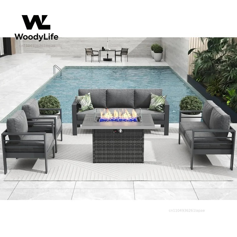 طقم أثاث حدائق حديث من الألومن - مراجعة Outdoor Furniture Set With Fire Pit وسعره