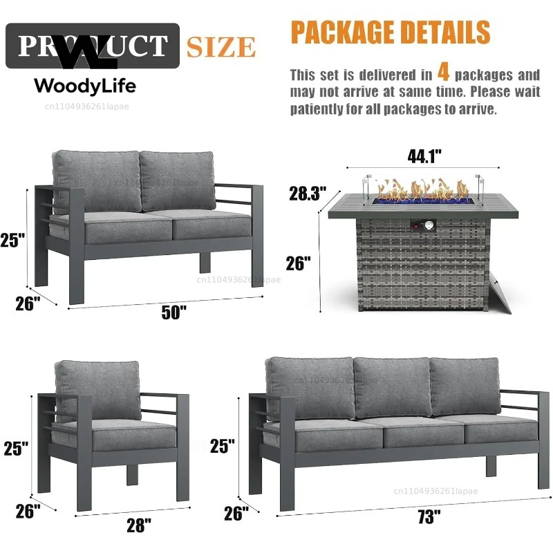 طقم أثاث حدائق حديث من الألومن - مراجعة Outdoor Furniture Set With Fire Pit وسعره
