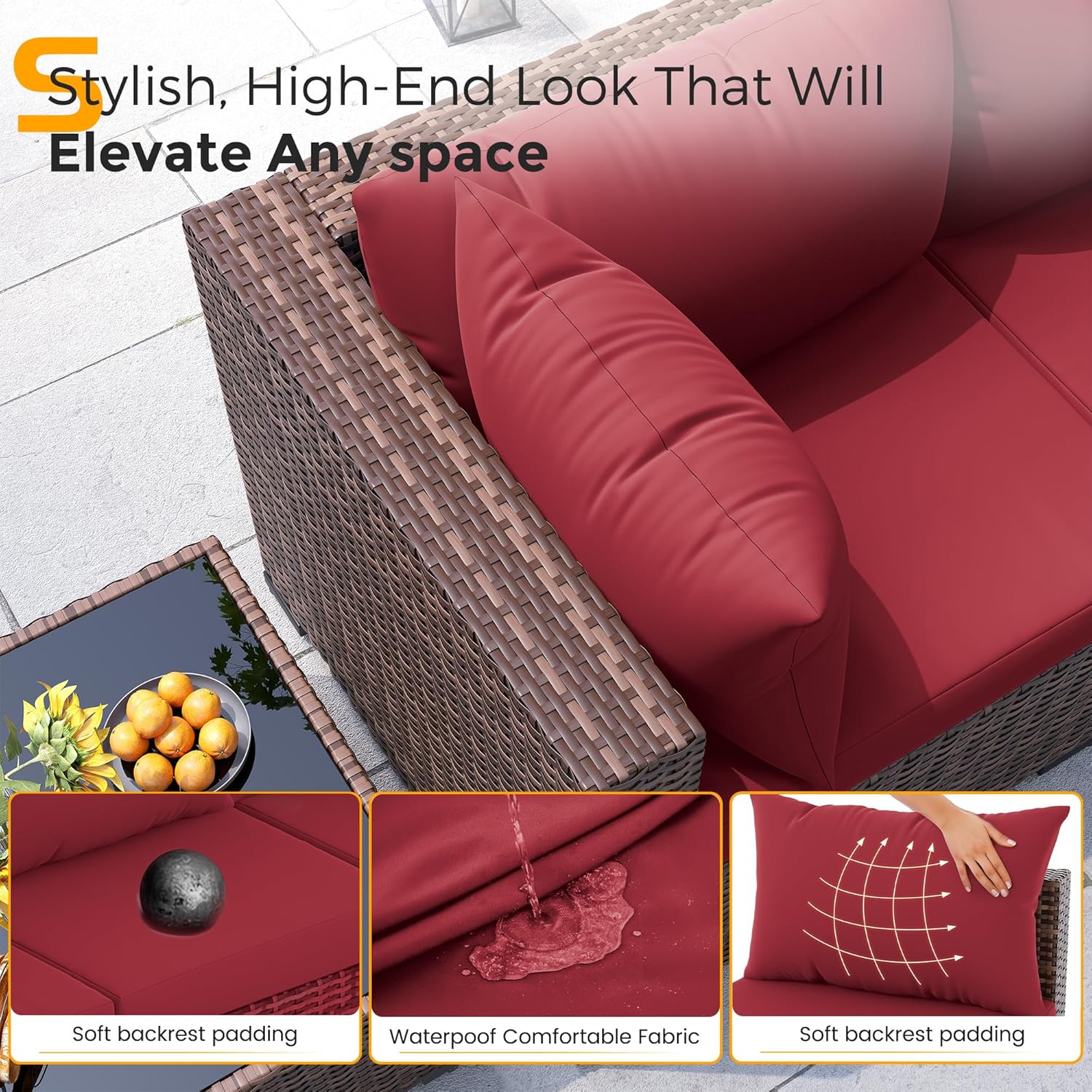 طقم أريكة من 8 قطع مصنوع من ال - مراجعة Outdoor Furniture Set With Fire Pit وسعره