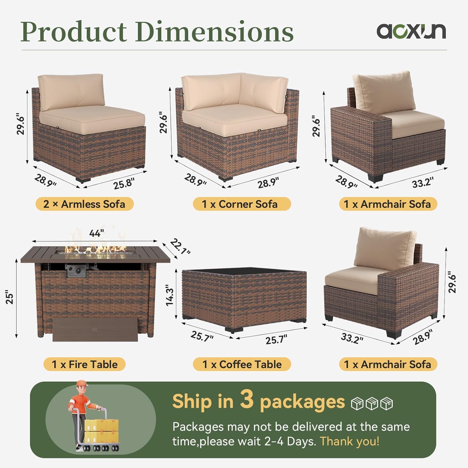 طقم أثاث فناء مكون من 7 قطع مع - مراجعة Outdoor Furniture Set With Fire Pit وسعره