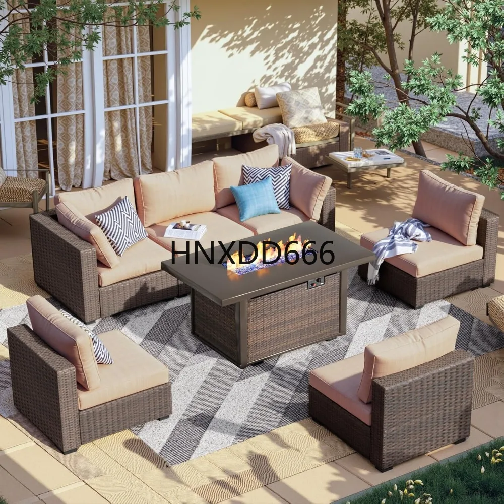طقم أثاث فناء مكون من 7 قطع مع - مراجعة Outdoor Furniture Set With Fire Pit وسعره
