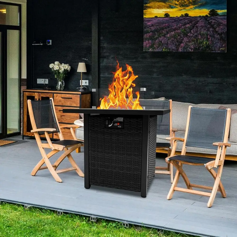 طقم أثاث خارجي من الخوص، أريكة - مراجعة Outdoor Furniture Set With Fire Pit وسعره