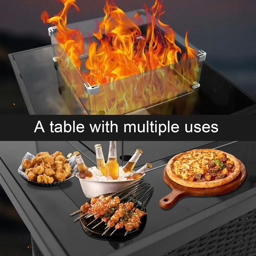 طقم أثاث خارجي من الخوص، أريكة - مراجعة Outdoor Furniture Set With Fire Pit وسعره