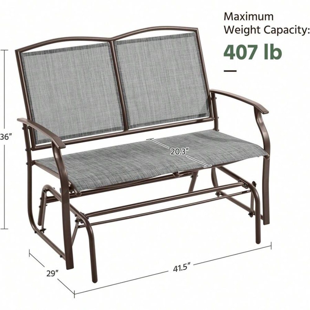 كرسي هزاز خارجي لشخصين، كرسي ه - مراجعة Garden Bench Metal وسعره