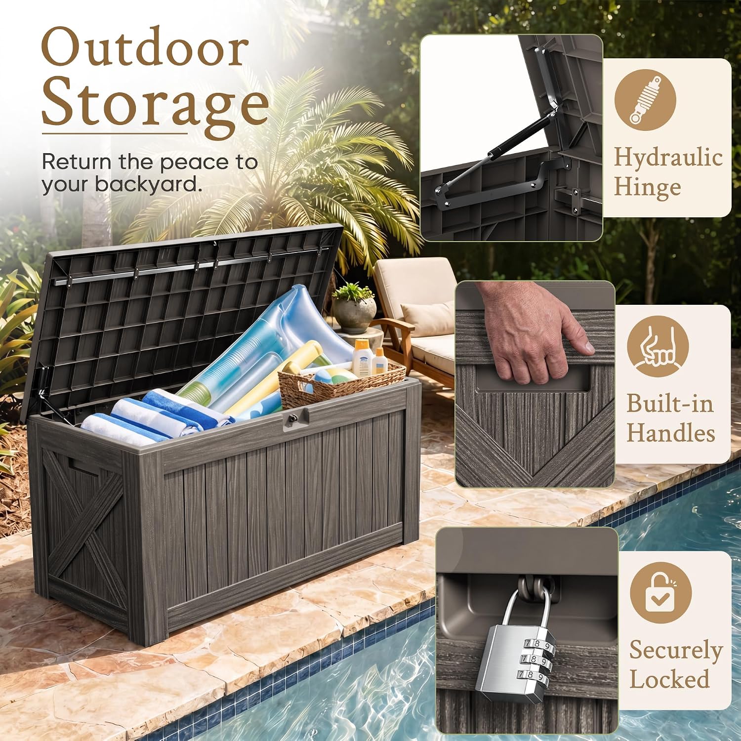 صندوق تخزين كبير بسعة 120 جالو - مراجعة Outdoor Furniture Cushion وسعره