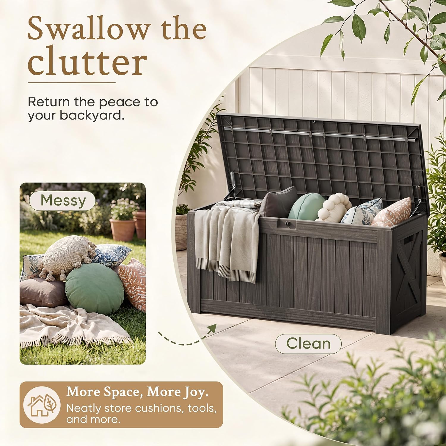 صندوق تخزين كبير بسعة 120 جالو - مراجعة Outdoor Furniture Cushion وسعره