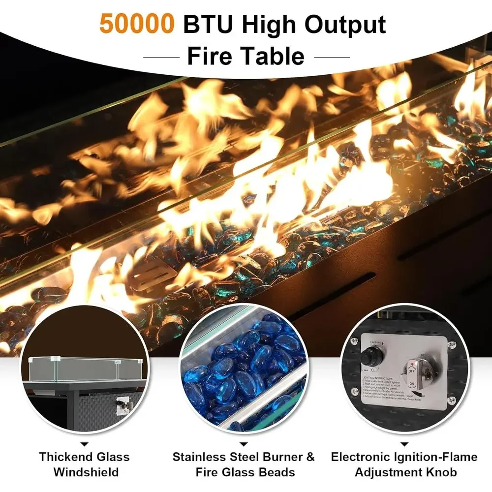 طقم أثاث فناء من 8 قطع مع طاول - مراجعة Outdoor Furniture Set With Fire Pit وسعره
