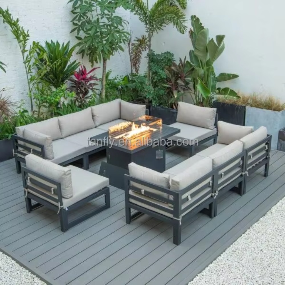 طقم أثاث خارجي للفنادق والفلل، - مراجعة Outdoor Furniture Set With Fire Pit وسعره