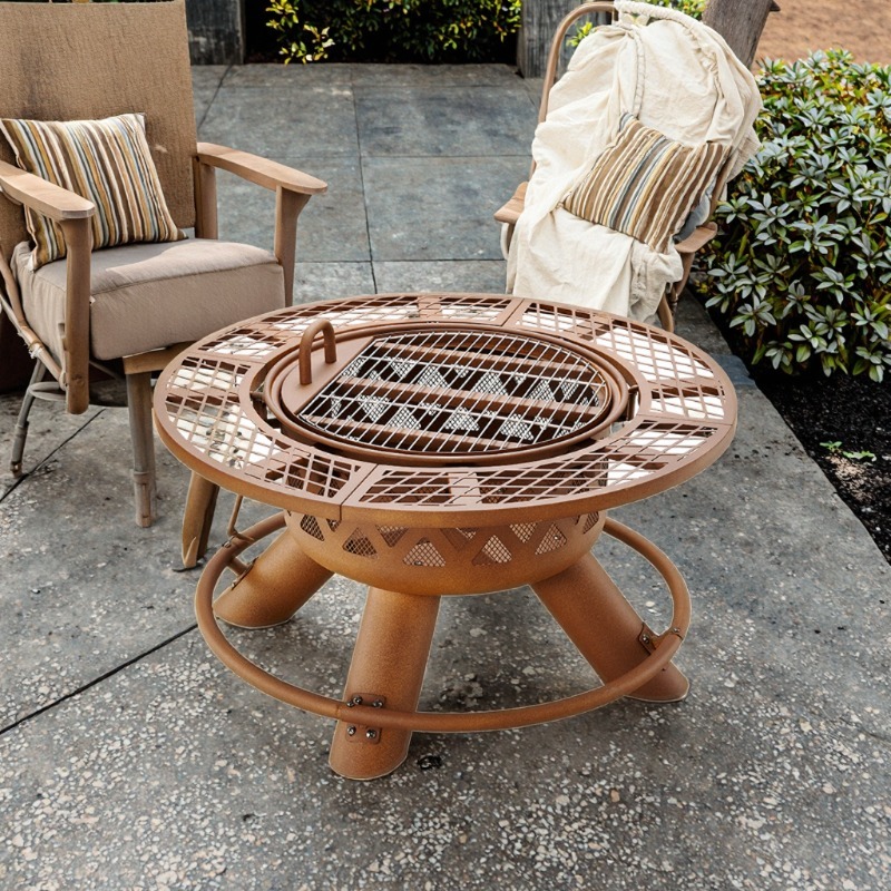 مجموعة شواء وتدفئة خارجية حديث - مراجعة Outdoor Furniture Set With Fire Pit وسعره