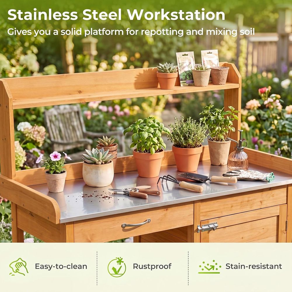 طاولة عمل خشبية للحدائق الخارج - مراجعة Garden Bench Metal وسعره