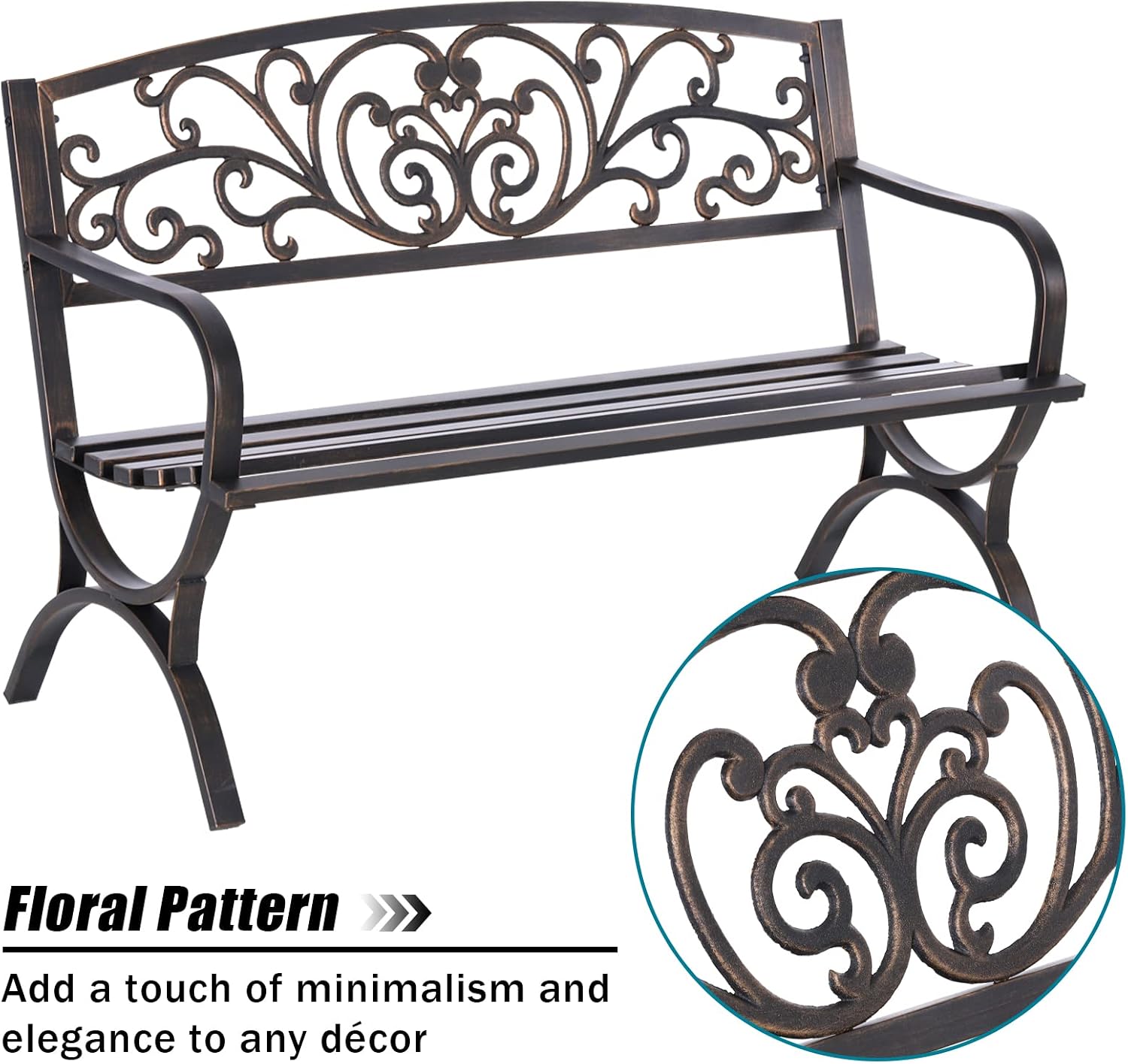 مقعد حديقة خارجي برونزي مقاس 5 - مراجعة Garden Bench Metal وسعره
