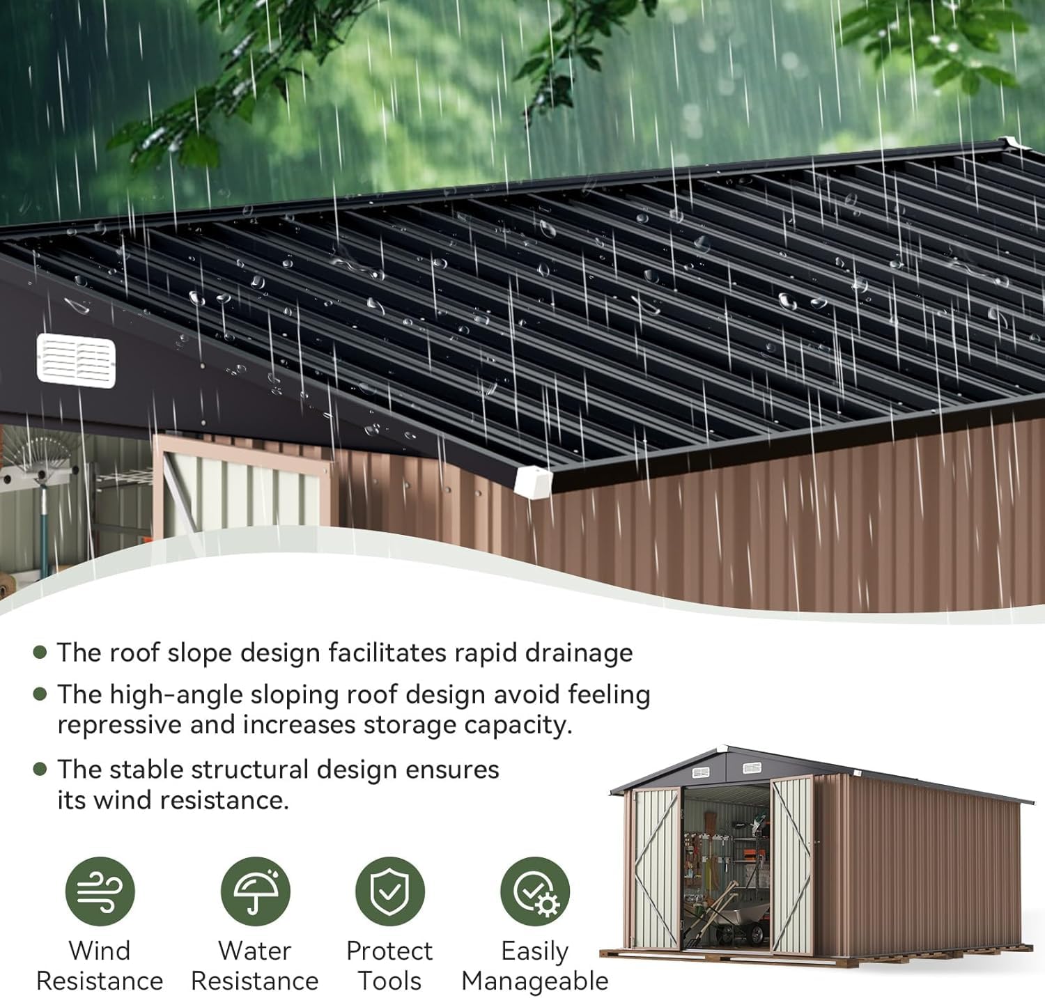 مخزن تخزين خارجي مقاس 12 × 10  - مراجعة Outdoor Furniture With Storage وسعره