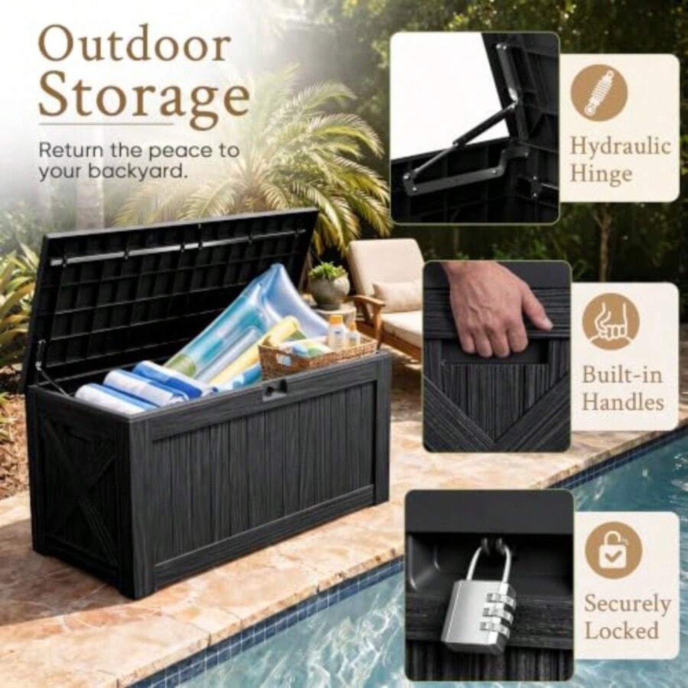 صندوق تخزين خارجي بسعة 120 جال - مراجعة Outdoor Furniture Cushion وسعره