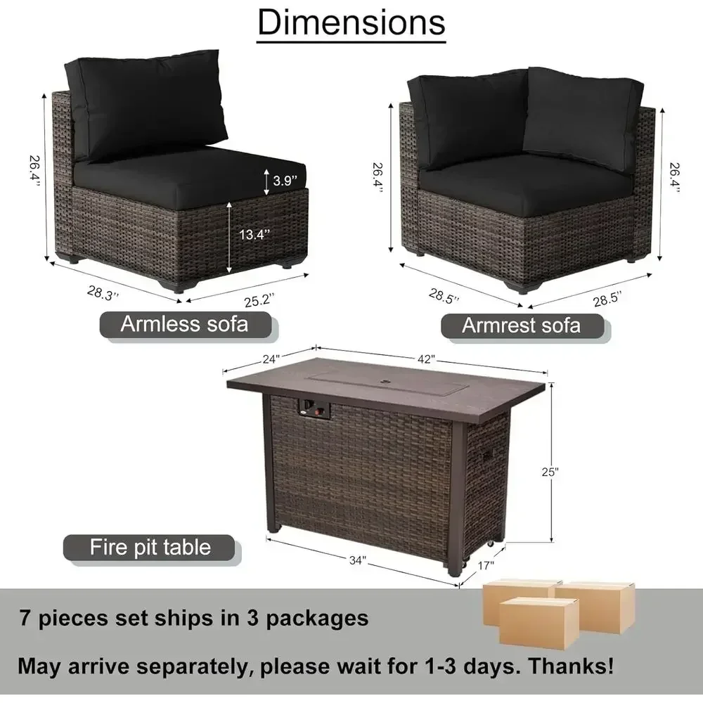 طقم أثاث خارجي مكون من 7 قطع م - مراجعة Outdoor Furniture Set With Fire Pit وسعره
