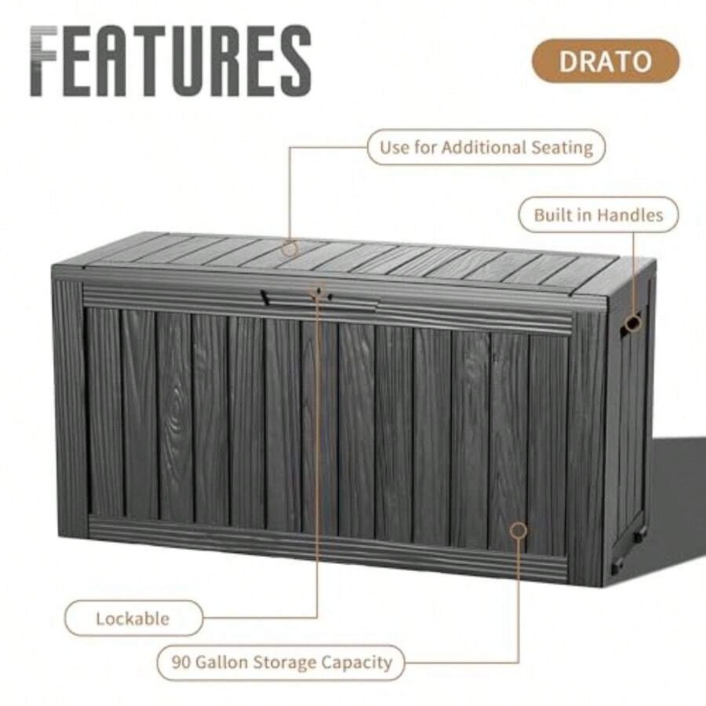صندوق تخزين خارجي سعة 90 جالون - مراجعة Outdoor Furniture With Storage وسعره