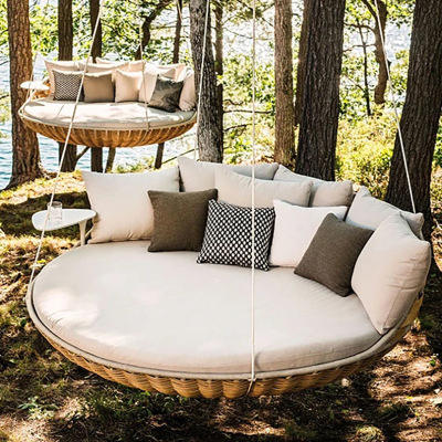 سرير نهاري معلق دائري من الخيز - مراجعة Outdoor Daybed Sofa وسعره
