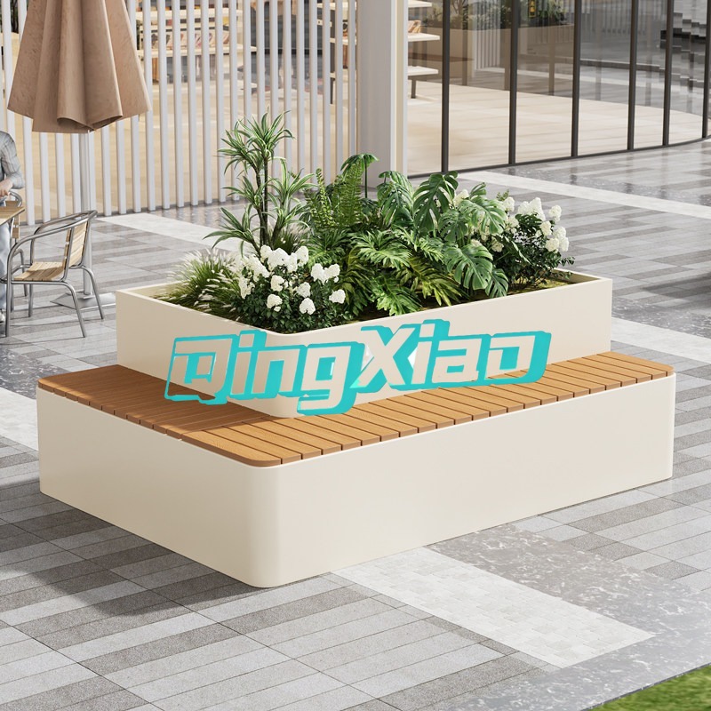 مقعد خارجي مع حوض زرع مدمج، مق - مراجعة Garden Bench Metal وسعره