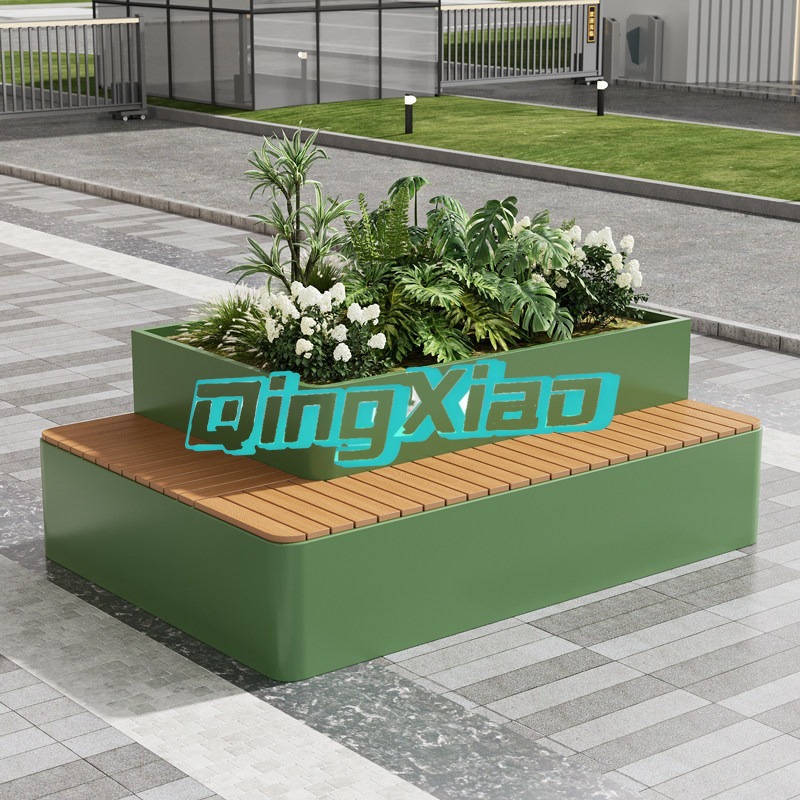 مقعد خارجي مع حوض زرع مدمج، مق - مراجعة Garden Bench Metal وسعره