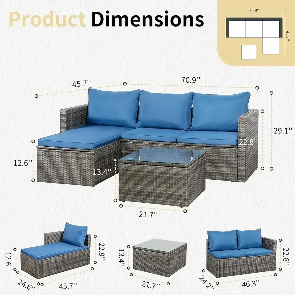 طقم أثاث خارجي من الخيزران مكو - مراجعة Outdoor Furniture Set With Fire Pit وسعره