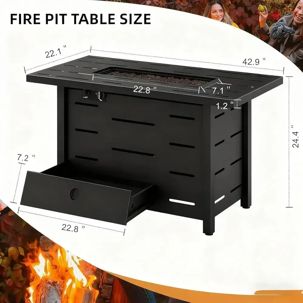 طقم أثاث خارجي من الخيزران مكو - مراجعة Outdoor Furniture Set With Fire Pit وسعره